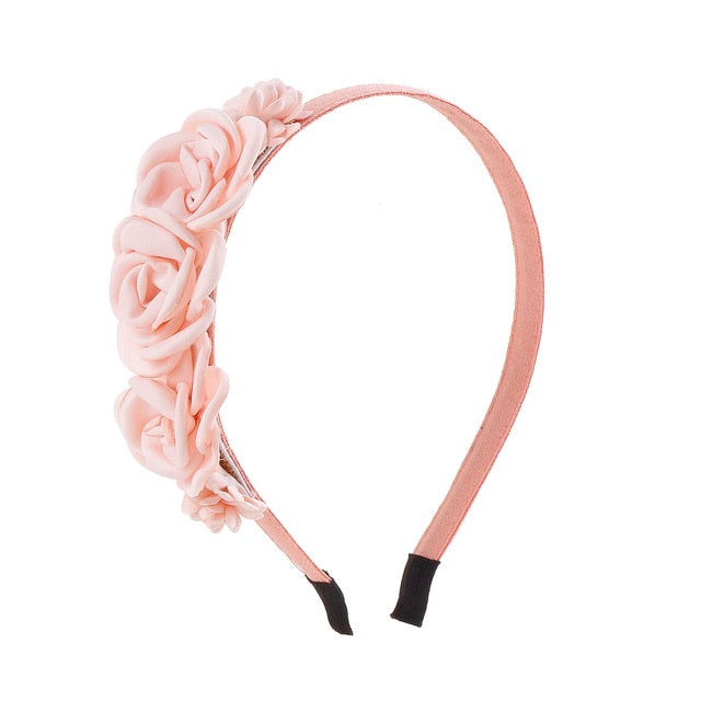 Pink Rose Flower Fabric Headbands LPA006