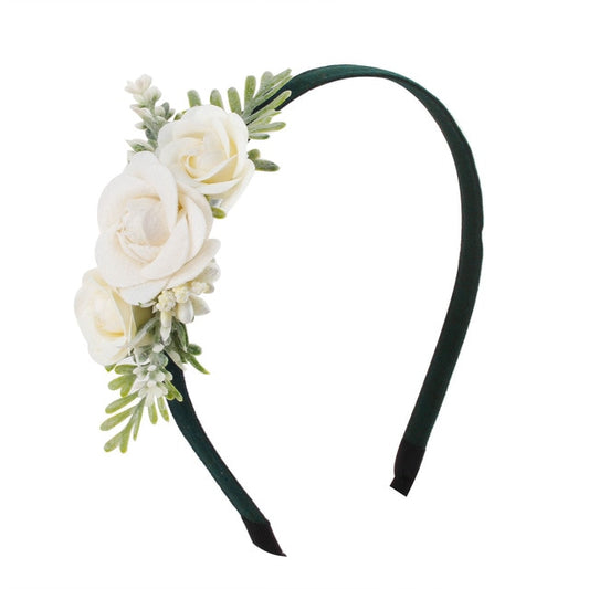 Green Flower Fabric Headbands LPA008