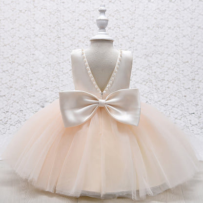 Lyca Champagne Flower Girl, Birthday, Special Occasion Dress- LPD061