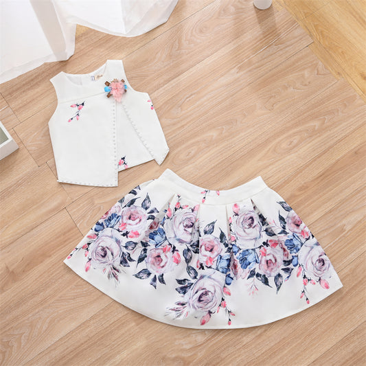 Flora 2 Piece Set Blouse and Skirt - LPD064