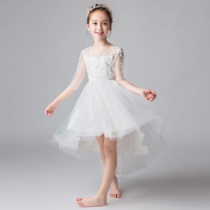 Maisie White Flower Girl, Formal Dress- LPD070