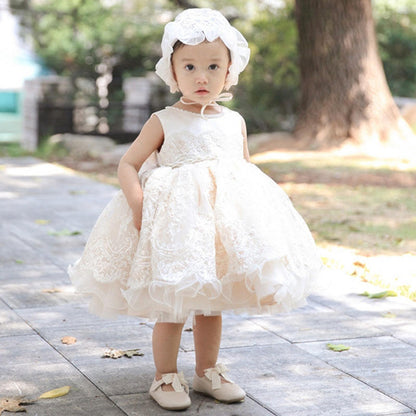 Emily Champagne Christening, Flower Girl Dress - LPD016