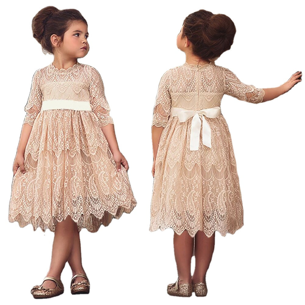 Lacey Champagne Flower Girl, Birthdays, Special Occasion Dress- LPD043