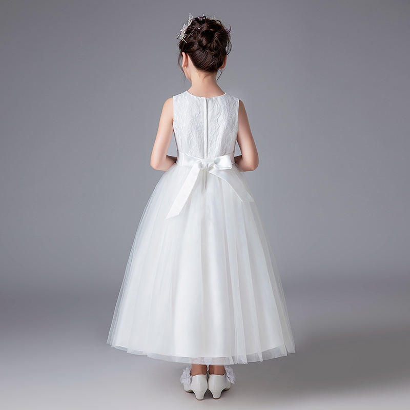 Libby White Flower Girl, Holy Communion, Formal Dress- LPD072