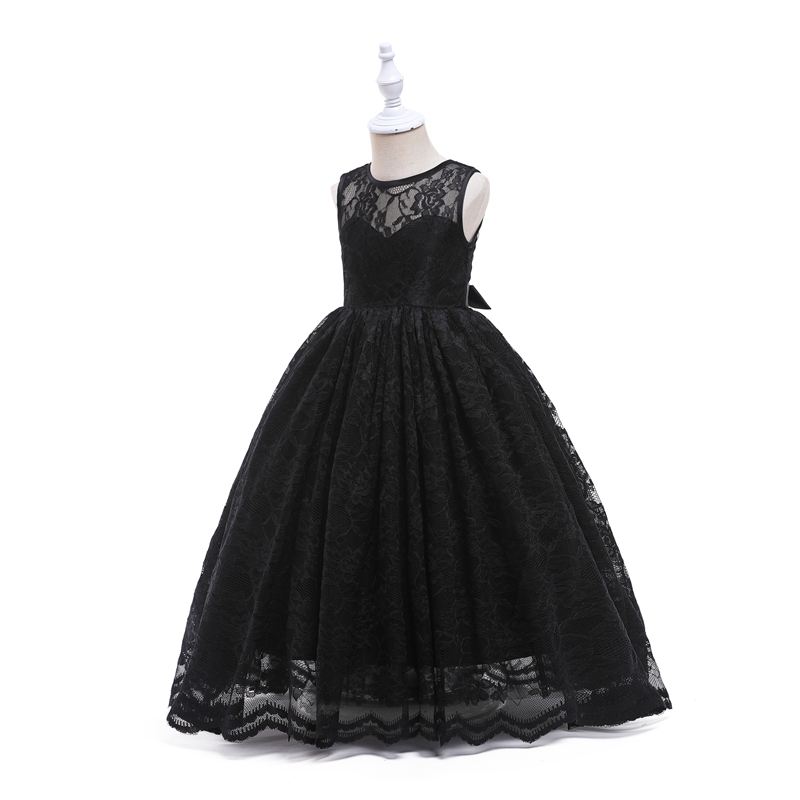 Raelyn Black Lace Flower Girl Dress- LPD082