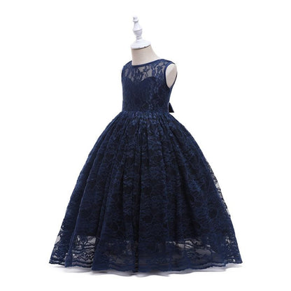 Raelyn Navy Blue Lace Flower Girl Dress- LPD080