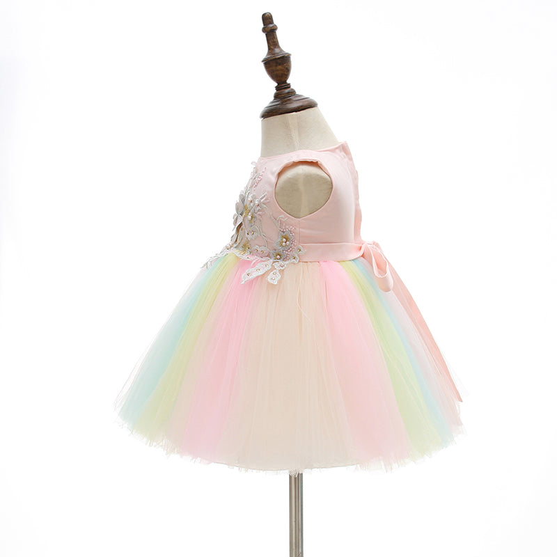 Ayla Birthday Rainbow Tulle Dress- LPD069