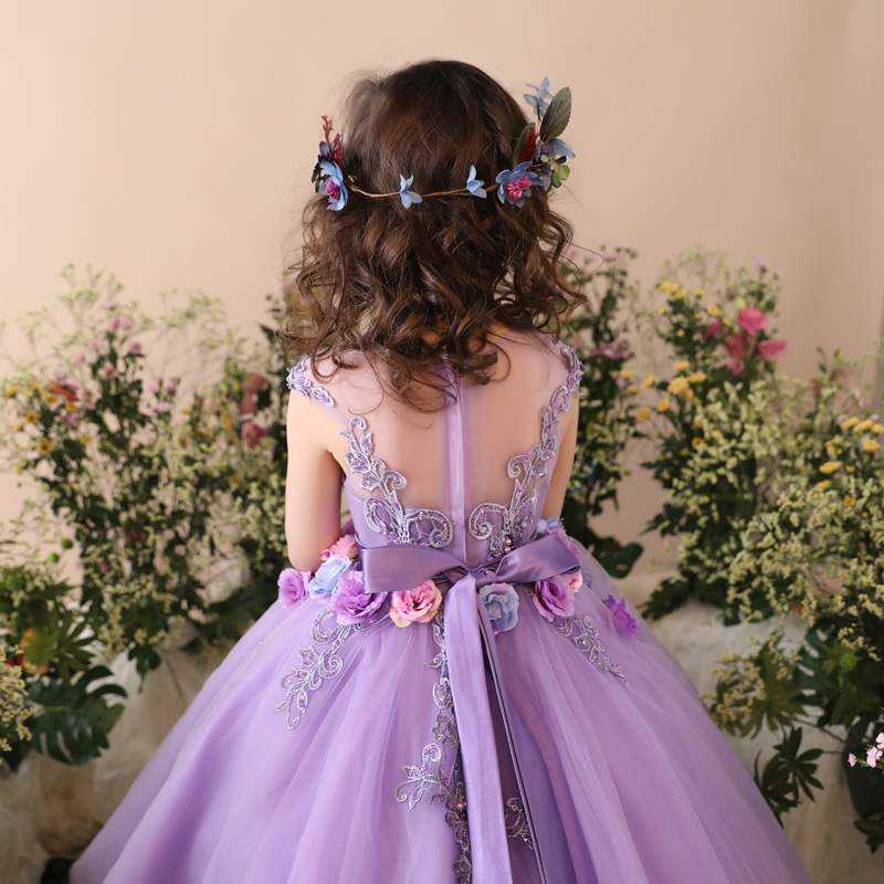 Yvie Purple Elegant Flower Girl, Ball Gown