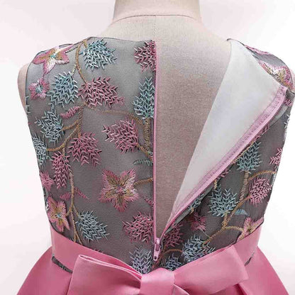 Dana Pink Embroidered Flower Girl, Birthday Dress - LPD035