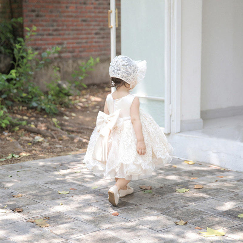 Emily Champagne Christening, Flower Girl Dress - LPD016