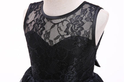 Raelyn Black Lace Flower Girl Dress- LPD082