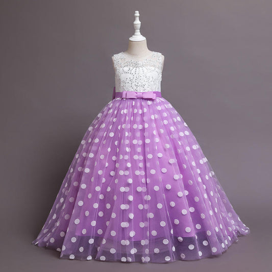 Polka Purple Ball Gown