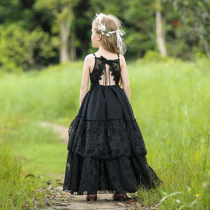 Jaica Black Boho-Chic Lace Dress- LPD076