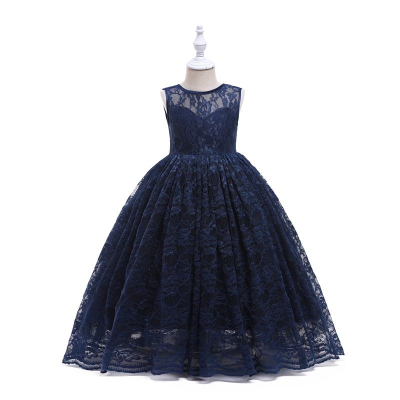 Raelyn Navy Blue Lace Flower Girl Dress- LPD080