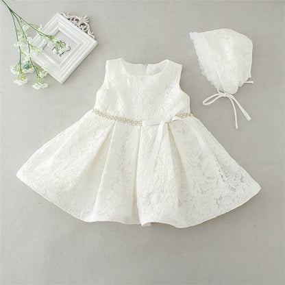 Ellie White Christening, Birthday, Formal Party Dress- LPD027