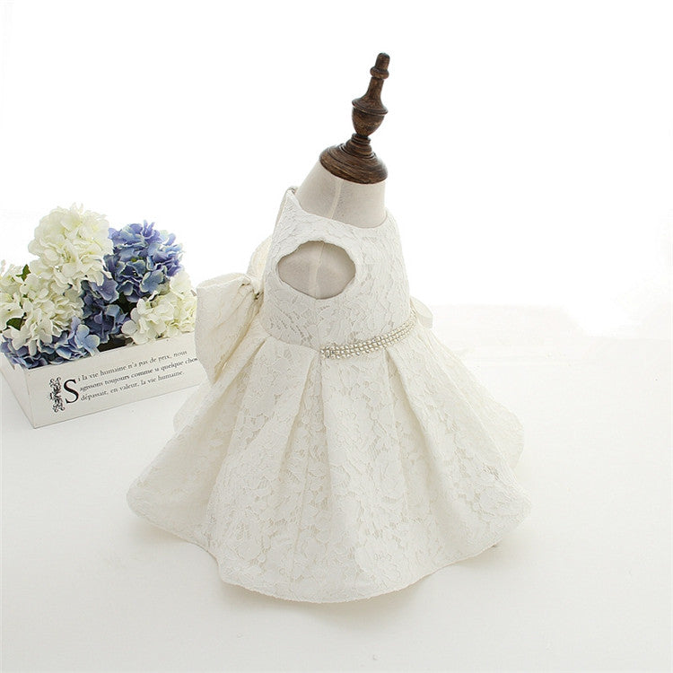 Ellie White Christening, Birthday, Formal Party Dress- LPD027