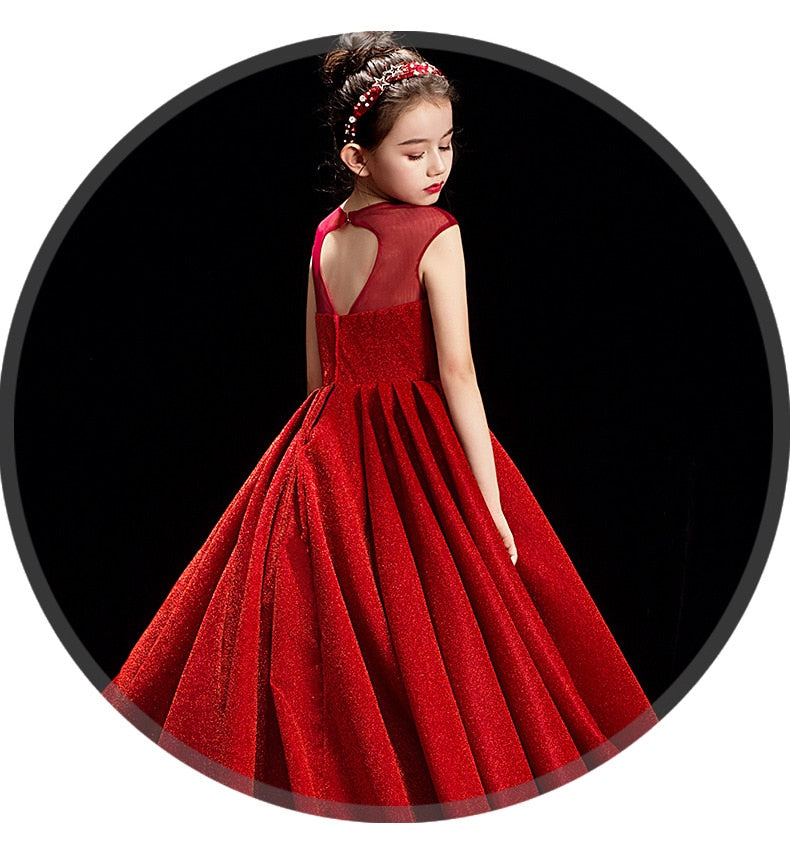 Scarlet Red Elegant Ball Gown, Formal