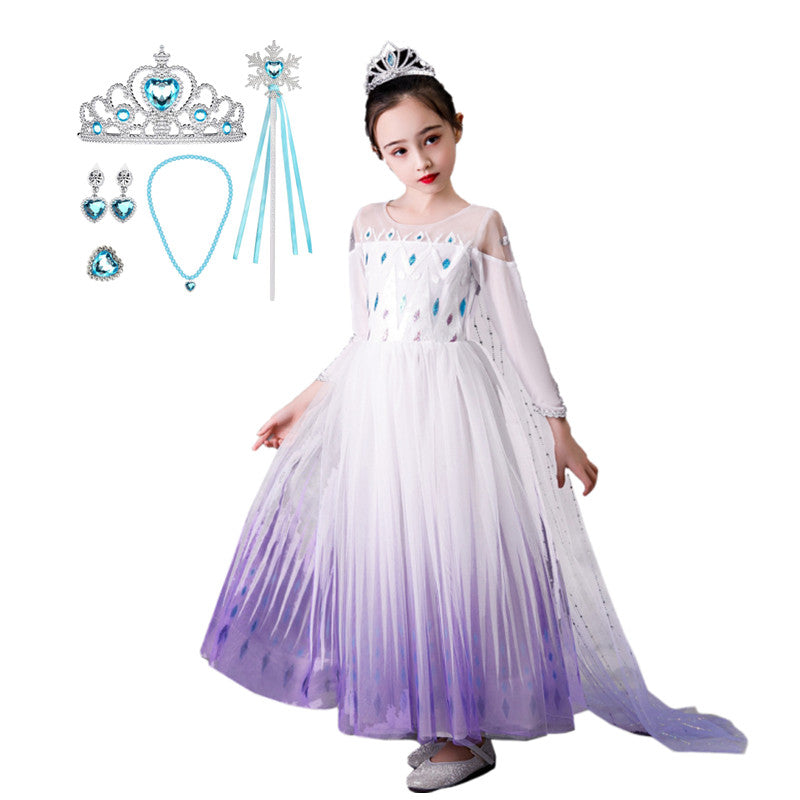 Elsa Birthday Costume, Cosplay Dress with Accessories - LPD029