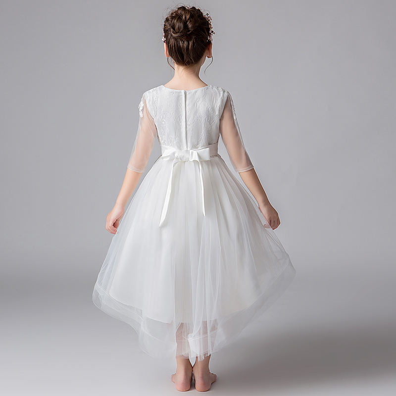 Maisie White Flower Girl, Formal Dress- LPD070