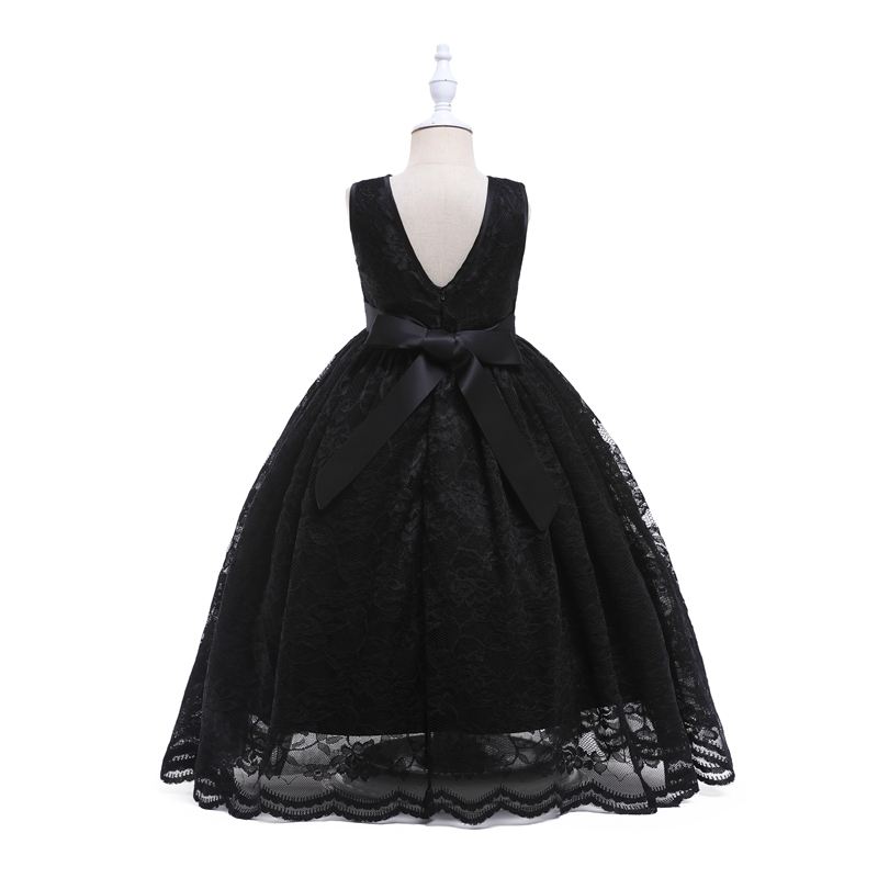Raelyn Black Lace Flower Girl Dress- LPD082