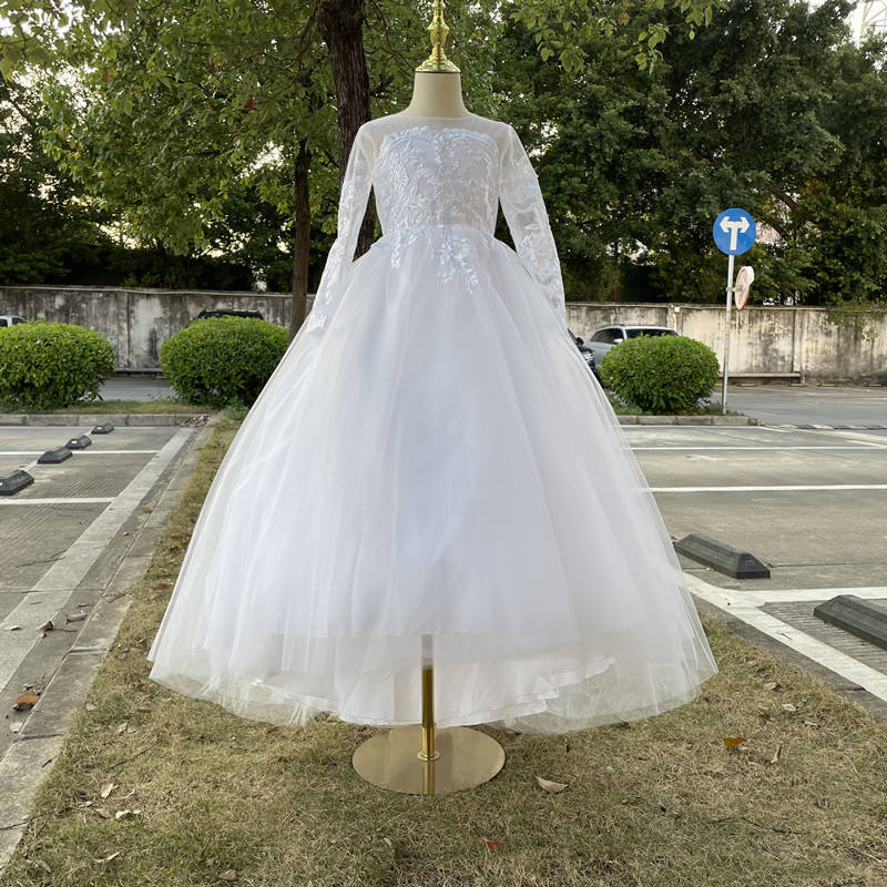Kiara White Princess, Flower Girl Dress- LPD087