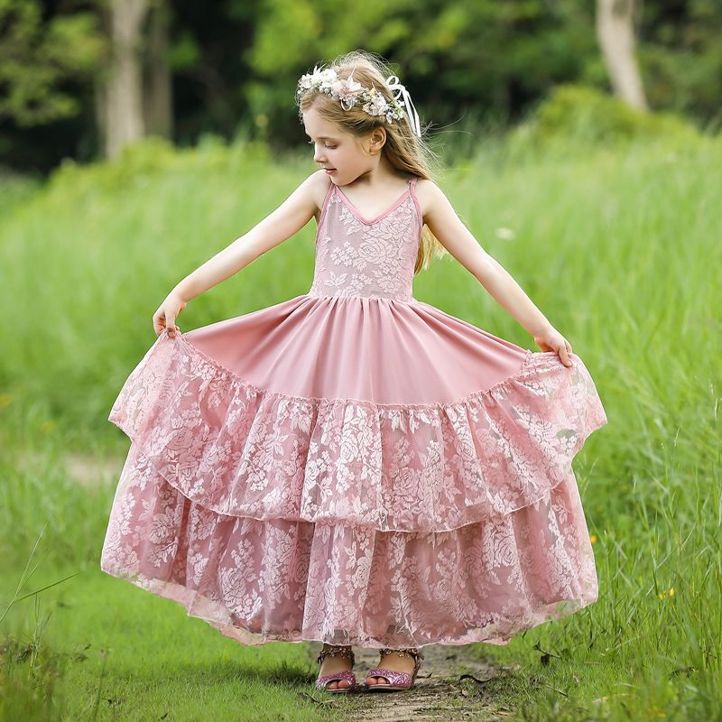 Jaica Pink Boho-Chic Lace Dress- LPD074