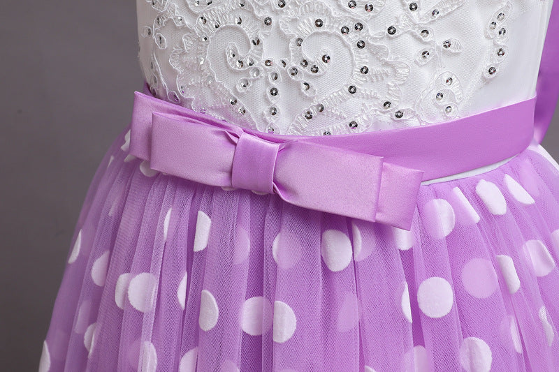 Polka Purple Ball Gown