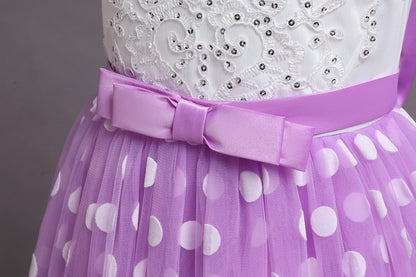 Polka Purple Ball Gown