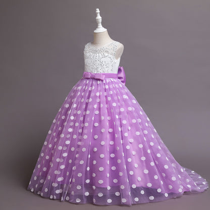 Polka Purple Ball Gown