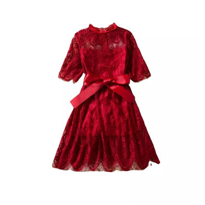 Lacey Red Flower Girl, Birthdays, Special Occasion Dress - LPD042