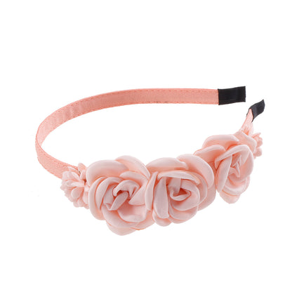 Pink Rose Flower Fabric Headbands LPA006