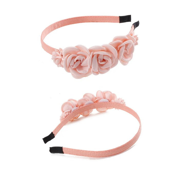 Pink Rose Flower Fabric Headbands LPA006