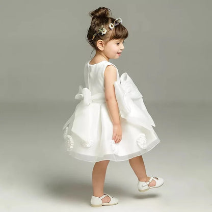Amilou White Flower Girl, Baptism & Formal Occasion Dress- LPD067